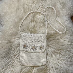 Tropical Trends Hand Woven 100% Paper Cross Body Bag Purse Shell Accessories 9”